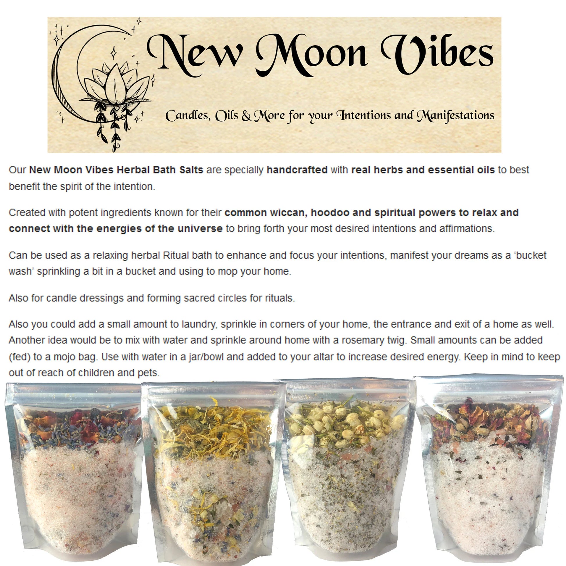 Unhexing Uncrossing Conjure Herb Bath Salts Wicca Pagan Spell Protection