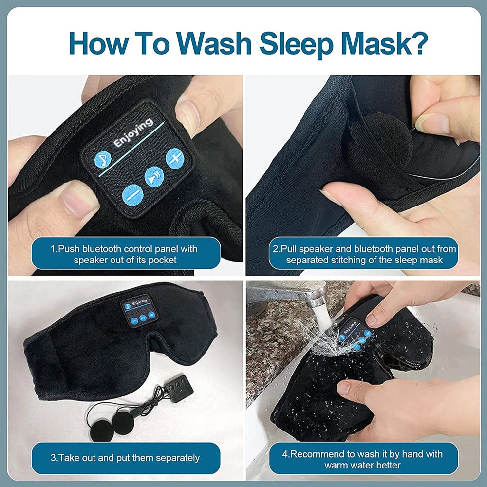 Mask For Sleep Headphones Bluetooth 3D