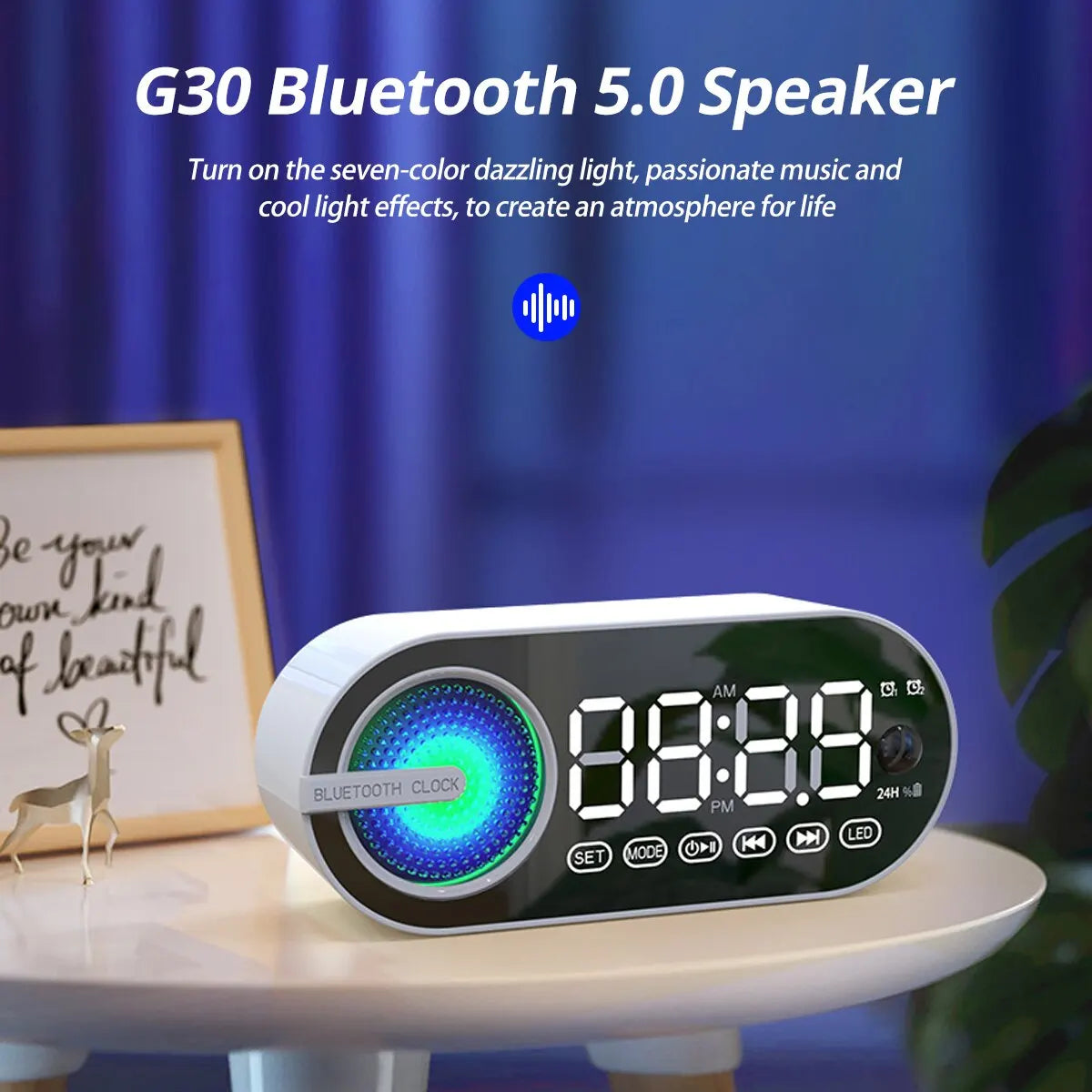 Mini Mirror Digital Alarm Clock